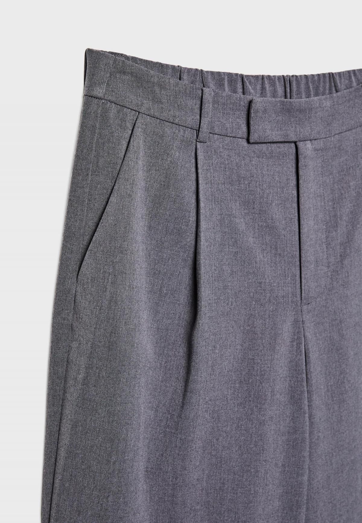 스트라디바리우스 와이드핏 미드라이즈 슬랙스 팬츠 4591/818 DARK GREY - 상세 이미지 3