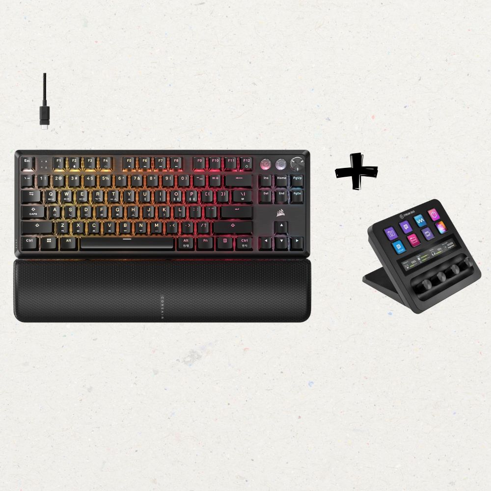 커세어 K70 MGX TKL 자석축 키보드 + 엘가토 스트림덱 플러스 블랙 세트 - 메인 이미지