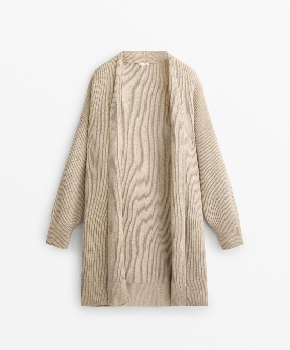 오이쇼 립 니트 롱 가디건 3872/880 STONE