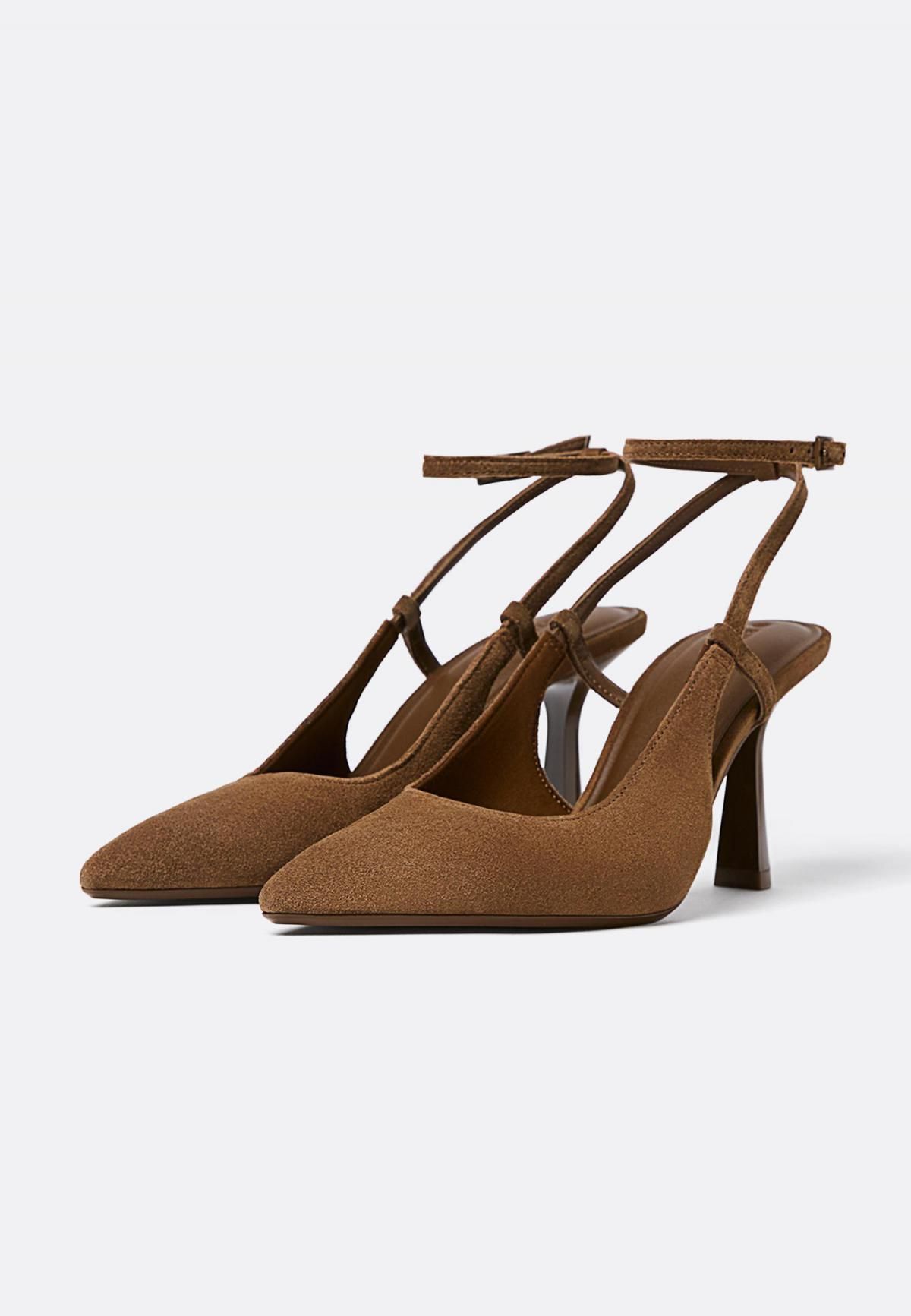 스트라디바리우스 스웨이드 스트랩 슬링백 힐 슈즈 9661/670 BEIGE - 상세 이미지 2