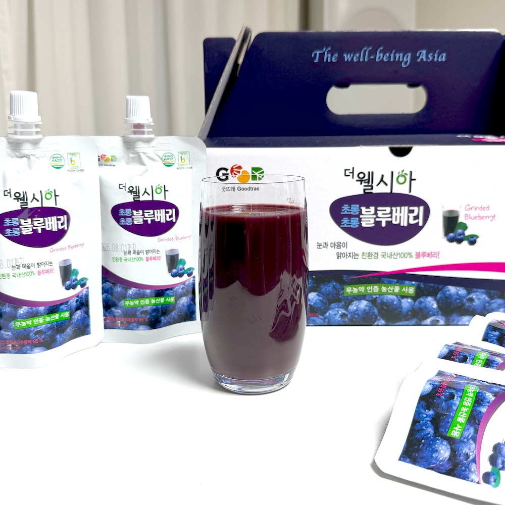 갈아만든 더웰시아 블루베리즙 80ml 30포 국산 무농약 블루베리즙 건강주스 - 상세 이미지 2
