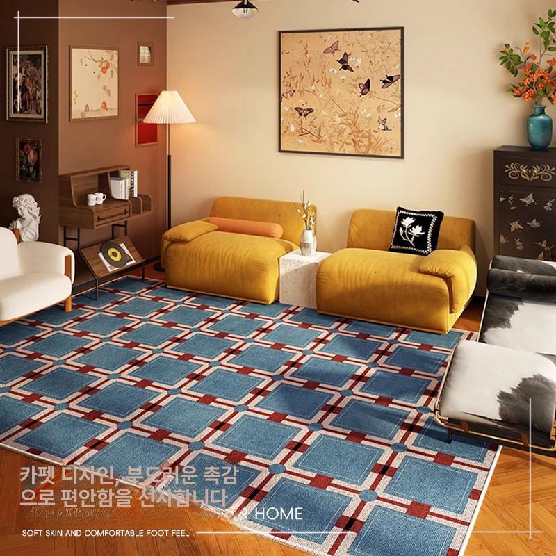 디자인 러그 침대 단모 빈티지 침실 카페트 워셔블 거실 식탁 난주 징모 40x60CM 벨벳 도트 플라스틱 바닥