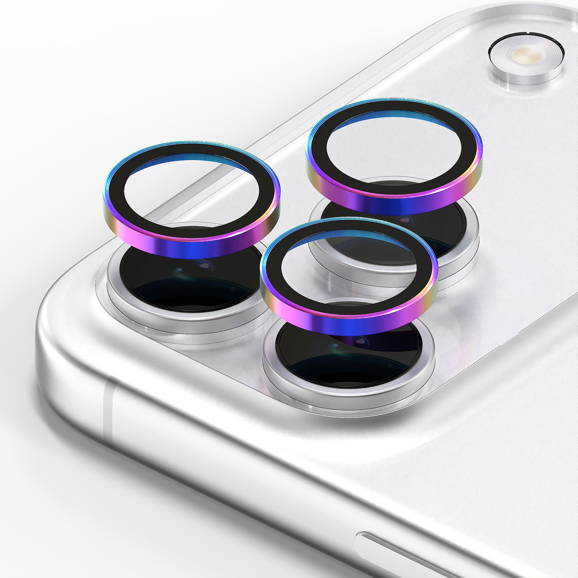 카메라 렌즈 프레임 메탈 링 빛번짐방지 강화유리 보호필름 오로라 아이폰17 프로 맥스, 1매입