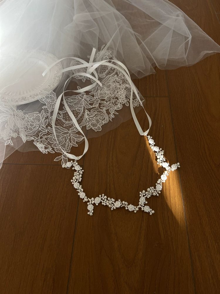 주얼리 헤어밴드 펜던트 머리띠 신부 장식 웨딩 DIY 실버 - 상세 이미지 2