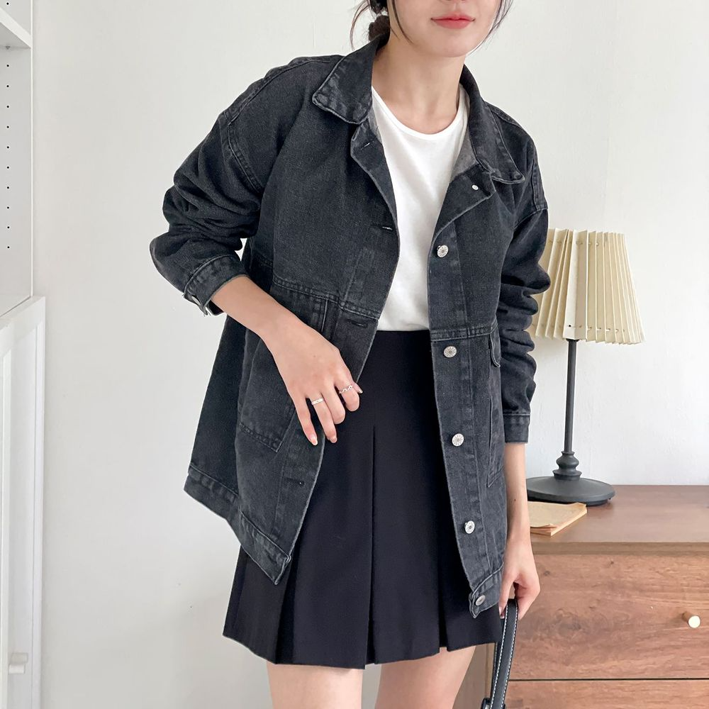 카라포켓 데일리 청카바 아우터 빅사이즈데님자켓 - 상세 이미지 3