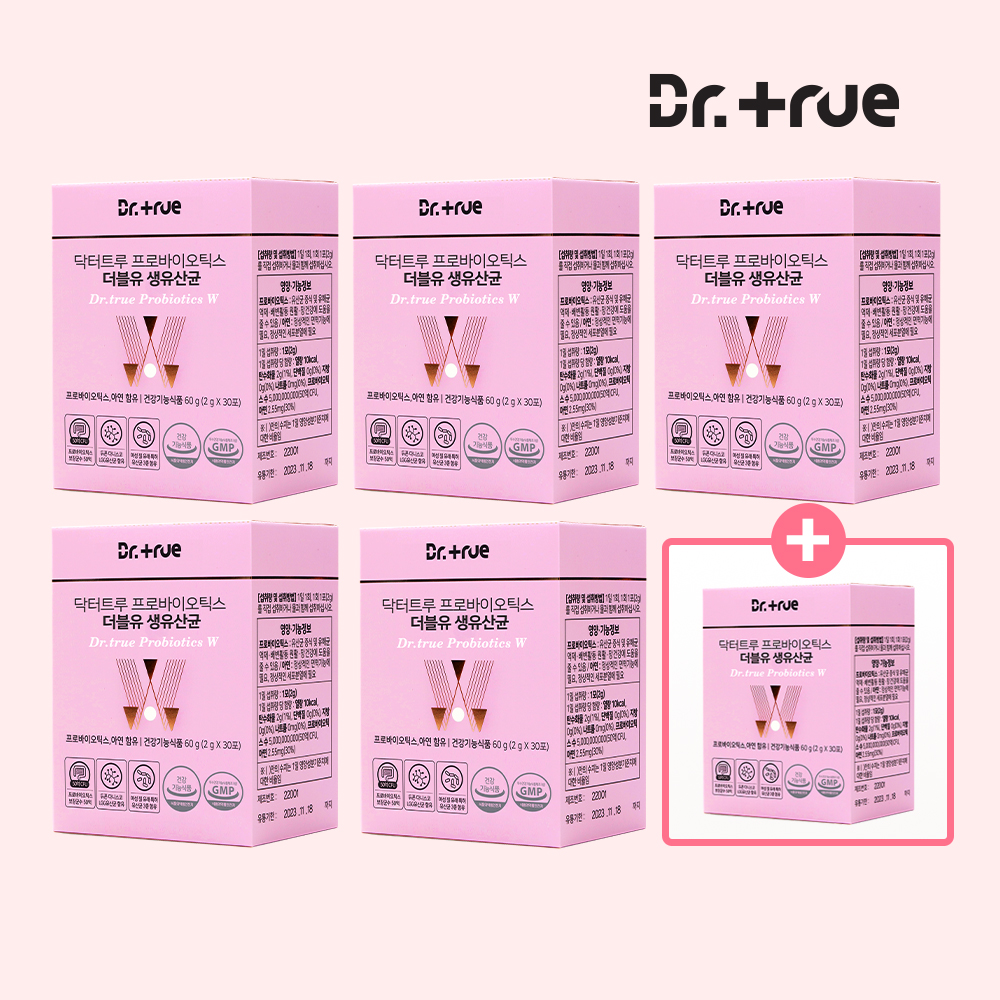 닥터트루 프로바이오틱스 락토바실러스 특허 여성 질 더블유 유산균 30포, 6개