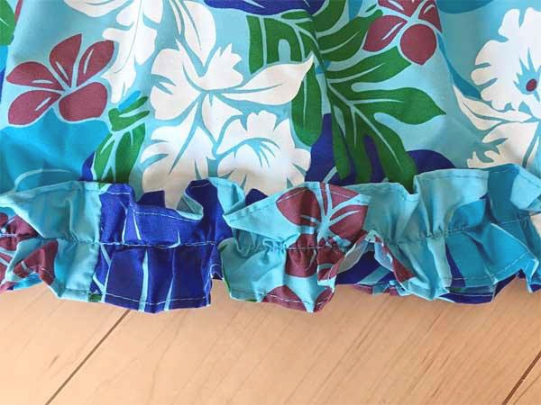 파우스커트 훌라 댄스 치마 꽃무늬 훌라 하와이안 춤 공연복 Miu Mint Aloha 스카이블루 - 상세 이미지 2