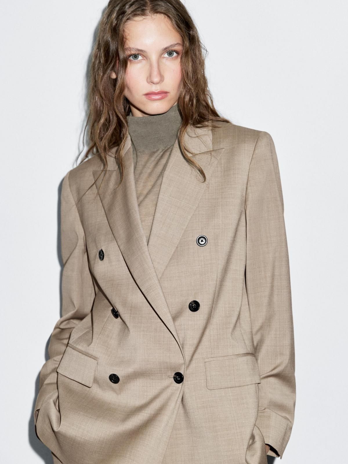 마시모두띠 프리미엄 울 더블브레스트 블레이저 6032/681 BEIGE - 상품 이미지