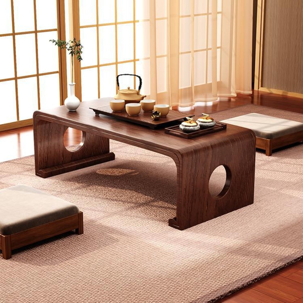 오동나무 일본식 티테이블 좌식 낮은 거실 우드 다다미 커피 전실목 조립불필요 길이 50 40 A 전체 조립