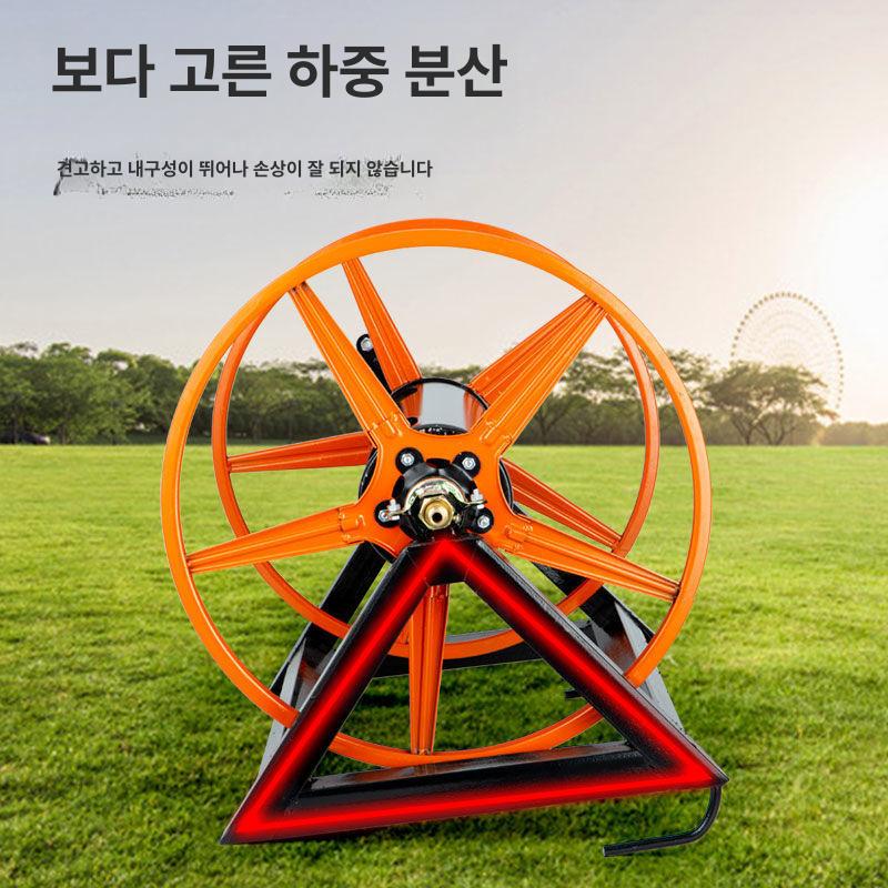 호스릴 농약 정리대 농약줄 호스 감기기 권취기 1호 100m 두꺼운오렌지 200m 노매칭 - 상세 이미지 4