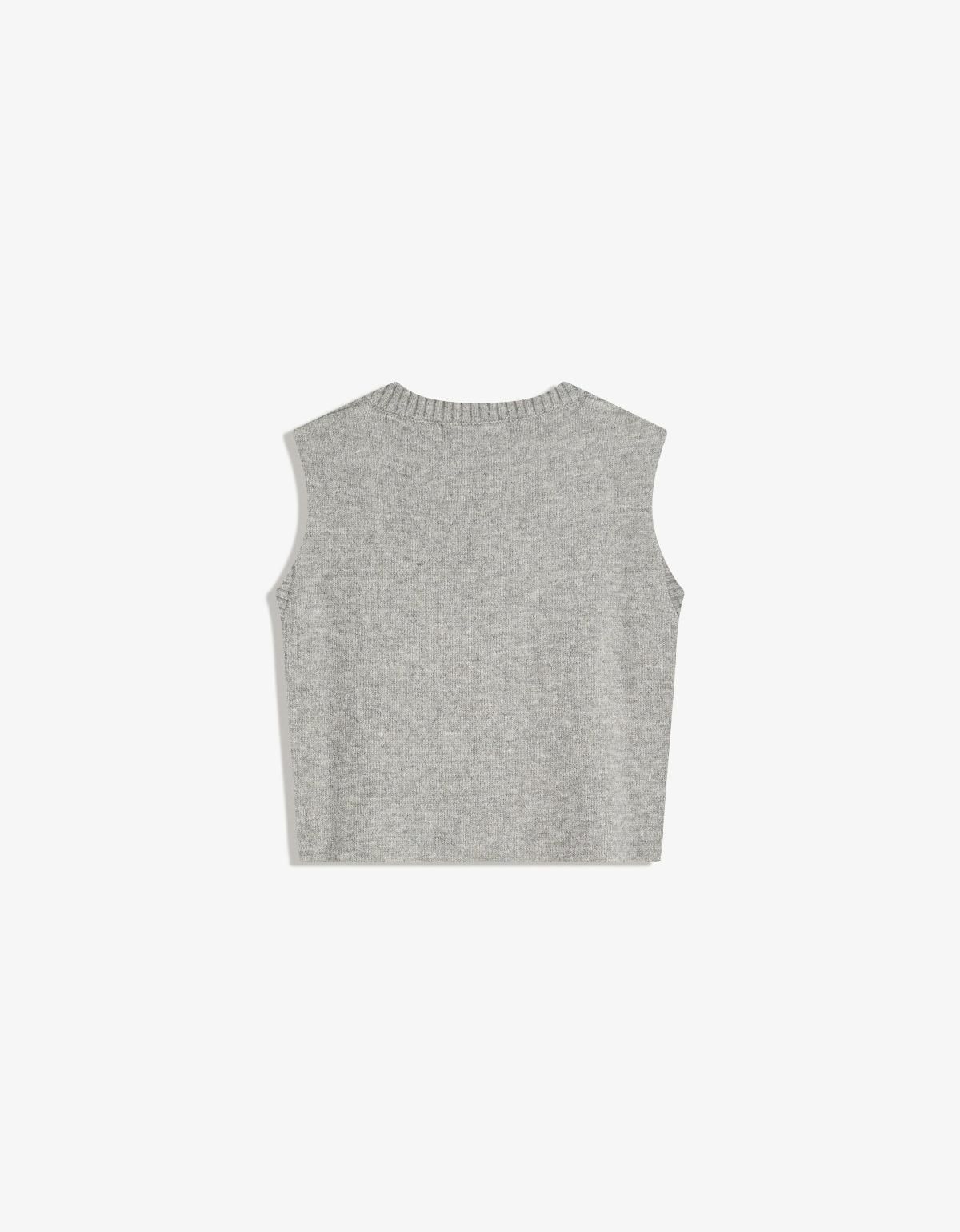 버쉬카 소프트터치 브이넥 니트 베스트 8587/376 GREY - 상세 이미지 2