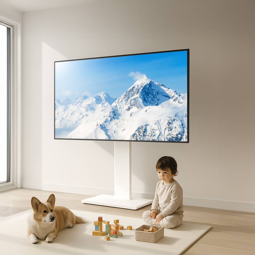 틱툭탁 알프스 티비거치대 스탠드 (65 75 86형 삼성 lg 대형 tv 호환) 화이트