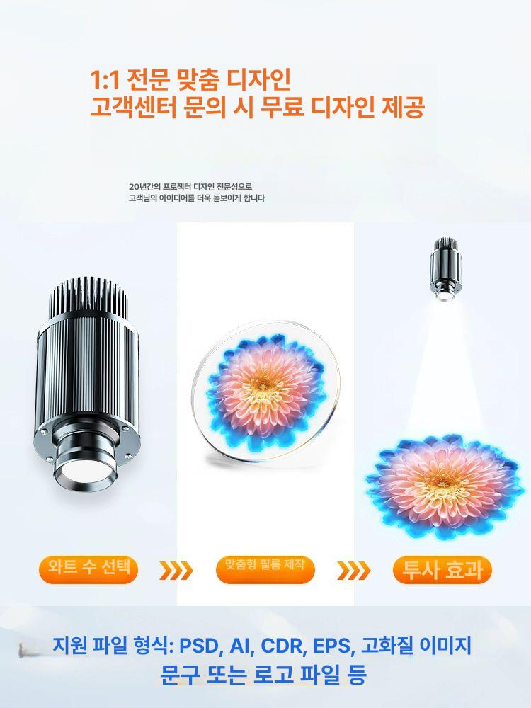 바닥 광고 라이트 프로젝션 야외 광고빔 고보 조명 방수 아님 35W 모바일 제어 회전 - 상세 이미지 2