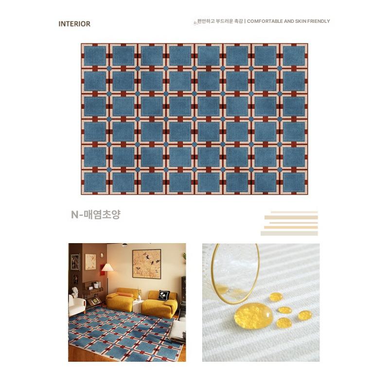 디자인 러그 침대 단모 빈티지 침실 카페트 워셔블 거실 식탁 난주 징모 40x60CM 벨벳 도트 플라스틱 바닥
