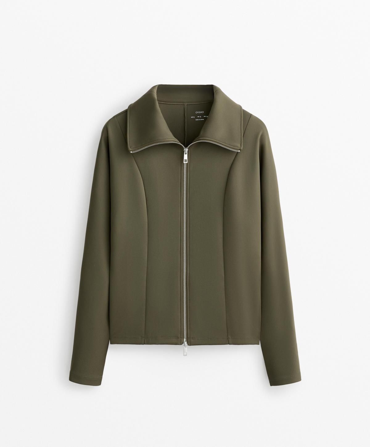 오이쇼 테크니컬 네오프렌 더블 집업 하이넥 재킷 3920/830 KHAKI - 메인 이미지