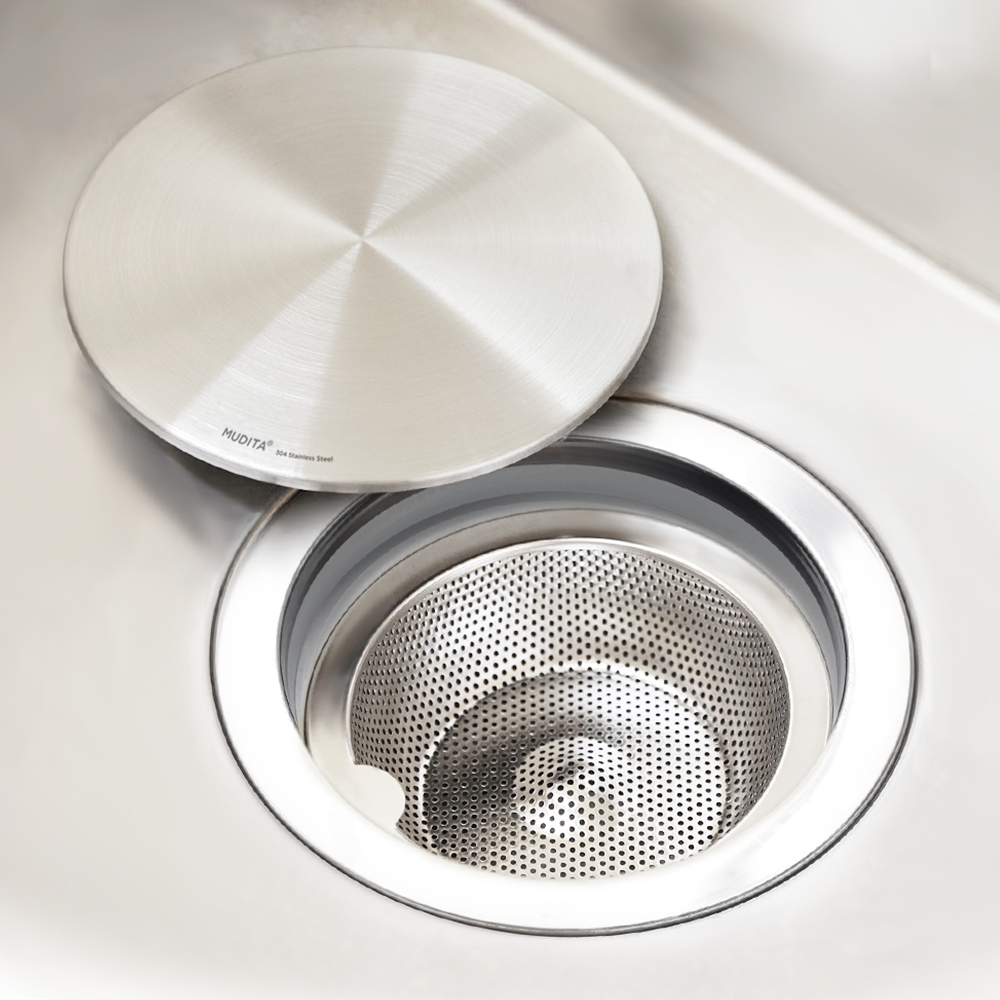무디타 304 스텐 탈수기호환 배수구망 & 고급형 커버 세트 / 싱크대덮개 싱크대거름망
