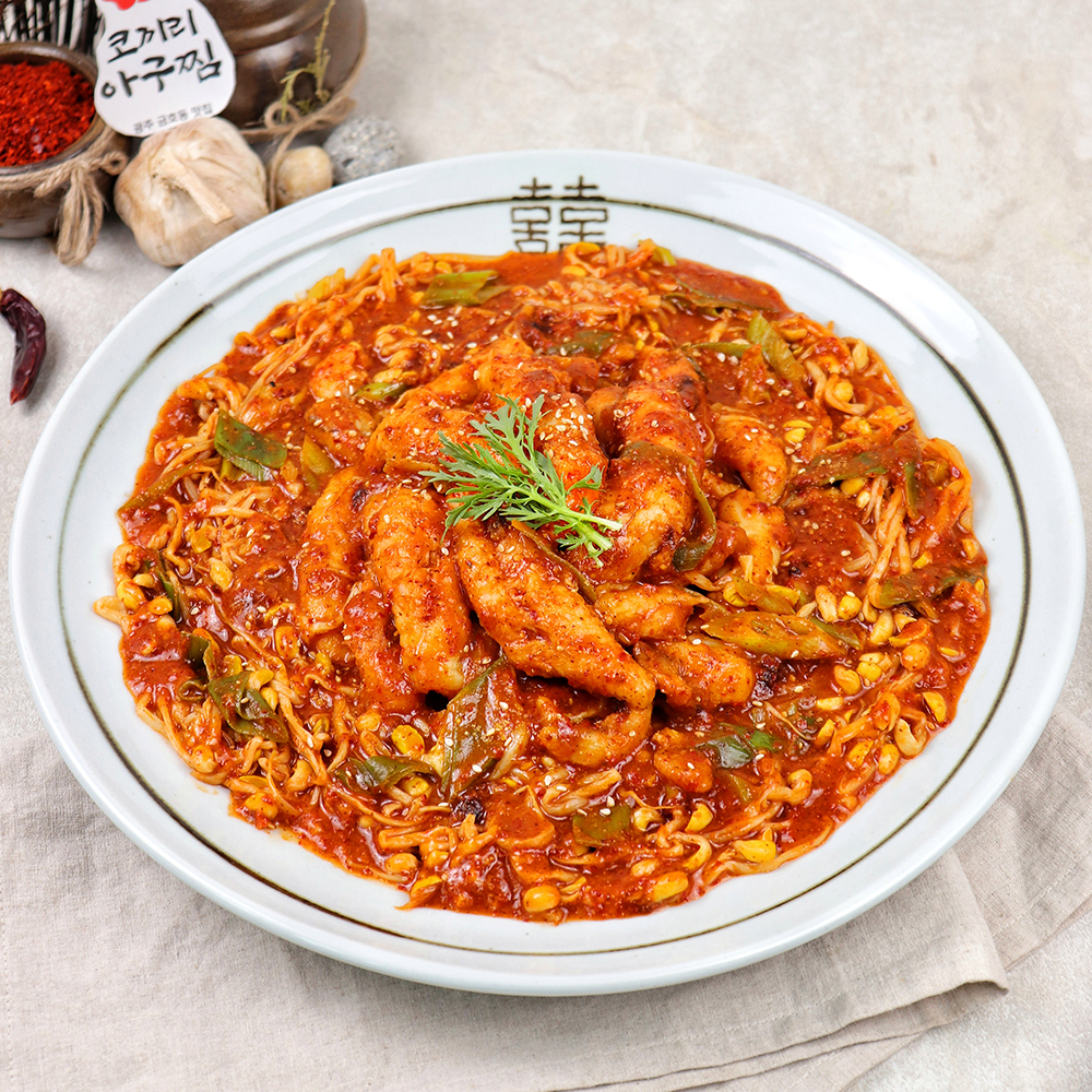 국내산 순살 아귀찜 코끼리아구찜 밀키트 저녁메뉴 캠핑 집들이 홈파티 생일상 음식 1.5인분 이미지 3