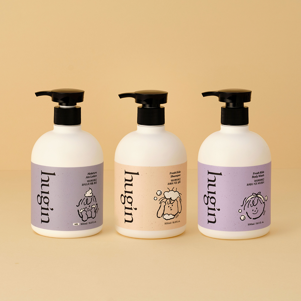 허긴 대용량 키즈 프레쉬 3종 세트 (샴푸+바디워시+아토 로션)
