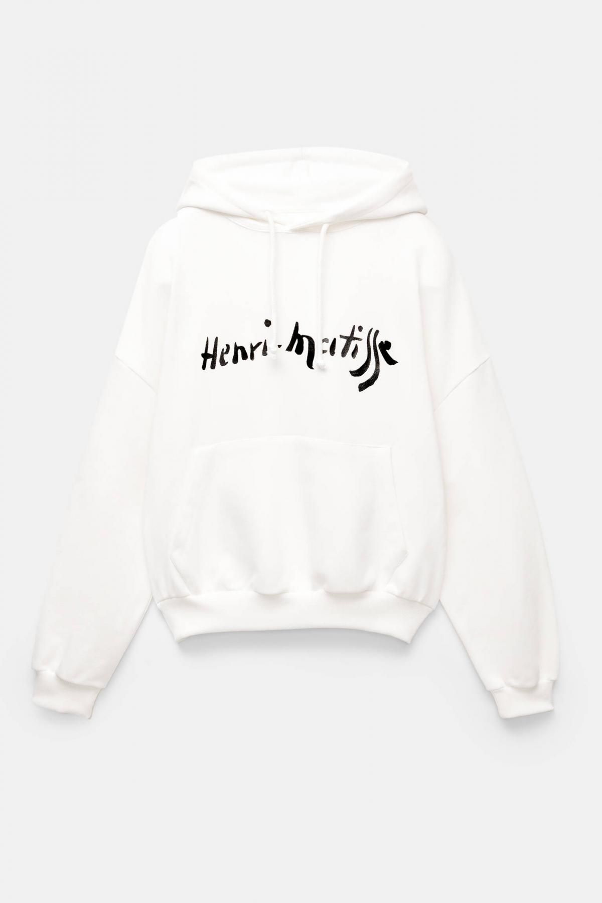 풀앤베어 앙리 마티스 그래픽 코튼 오버핏 화이트 후드티 7560/318 WHITE - 상품 이미지