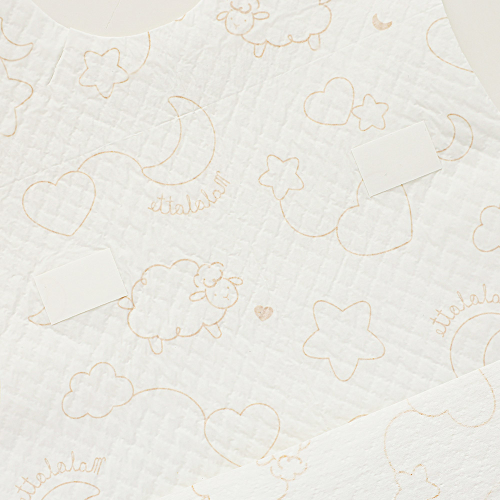 마롤로뜨 일회용 아기 방수턱받이 자기주도 이유식 침받이 개별포장 60매 (20매x3박스)