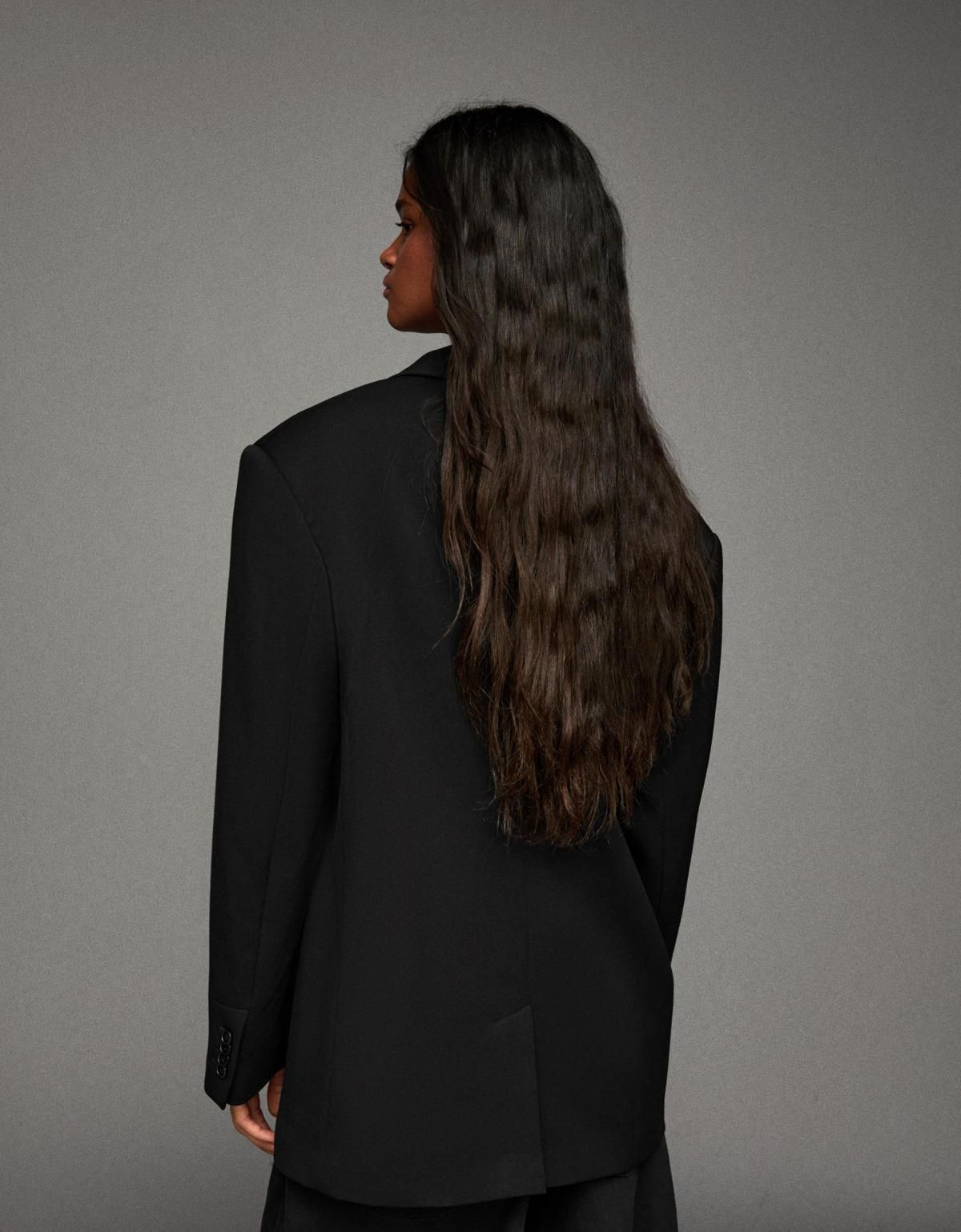 버쉬카 오버핏 테일러드 블랙 블레이저 6540/710 BLACK - 상세 이미지 3