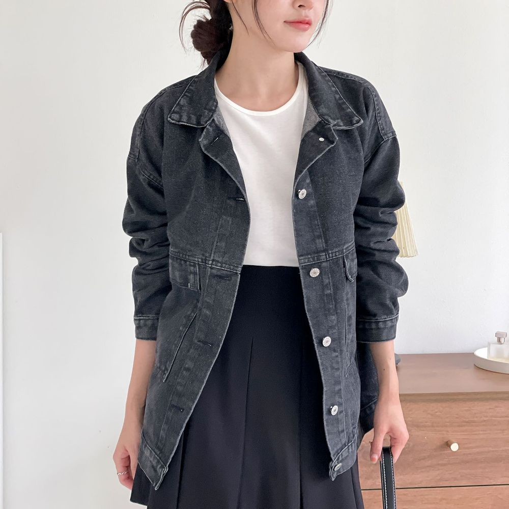 카라포켓 데일리 청카바 아우터 빅사이즈데님자켓 - 상세 이미지 4