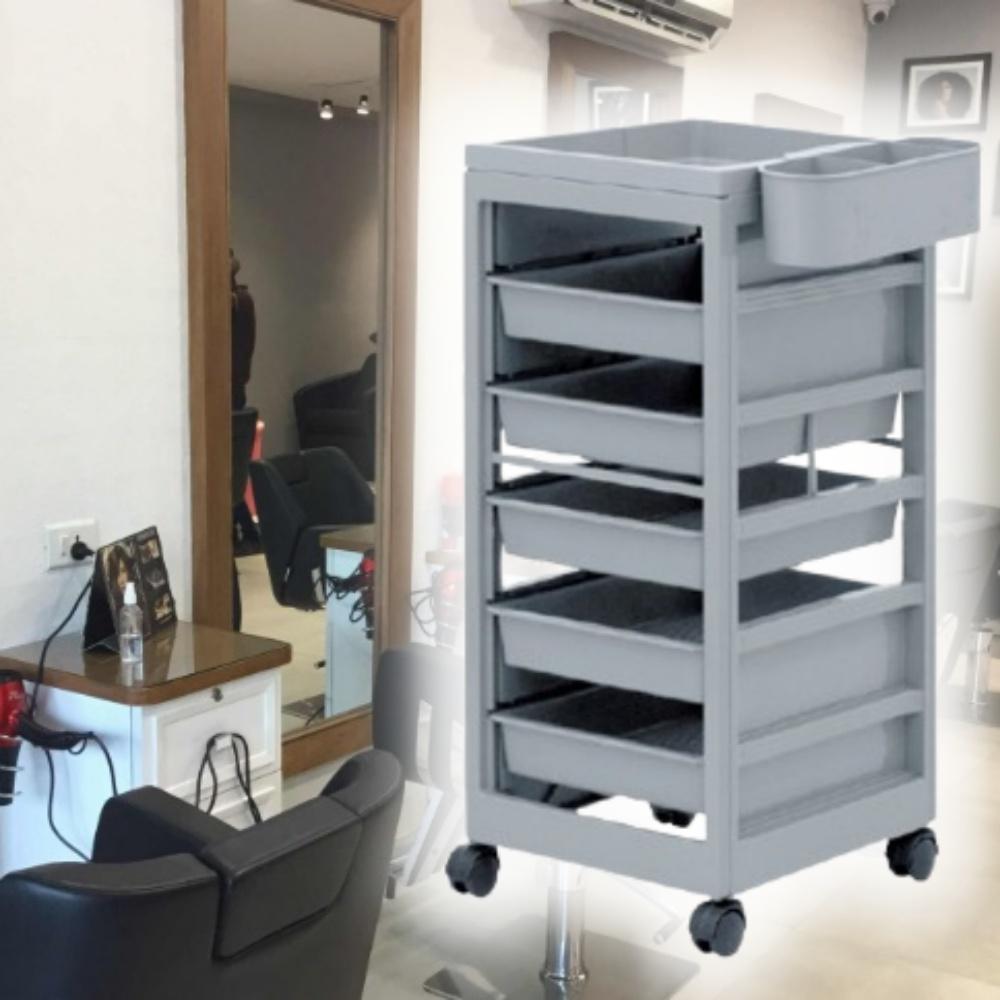 회색 이동식 미용실트레이 가위정리함 가위정리대 미용실츄레이