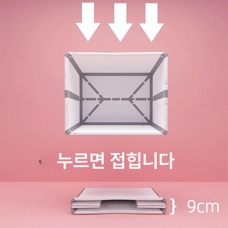 대형견 접이식 욕조 간이 목욕 대형 애완동물 이동식 핑크레드 욕조 의자 포함 선물 리본 - 상세 이미지 2