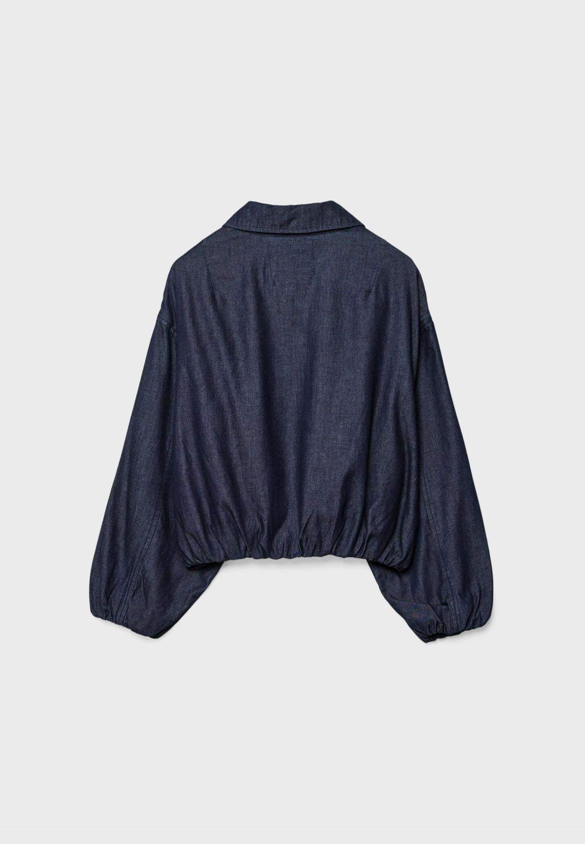 스트라디바리우스 트렌디 데님 퍼프 집업 재킷 5733/566 RINSE BLUE DENIM - 상세 이미지 2