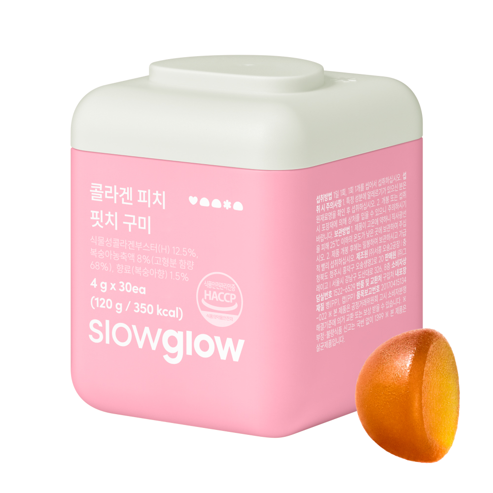 슬로우글로우 NEW 콜라겐 피치핏치 구미 젤리 30구미, 1개 - 상품 이미지