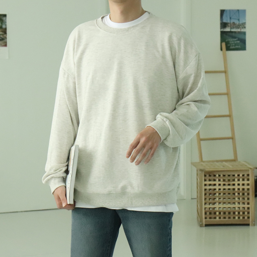 남자 맨투맨 오버핏 커플 맨투맨 남자긴팔티