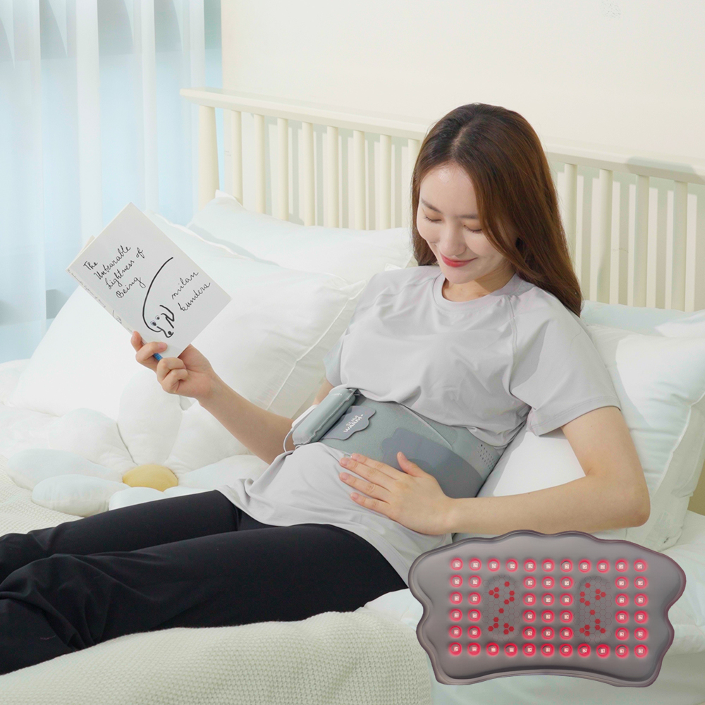 허리찜질기 LED 근적외선 복부 온열찜질기 슬림웜 웰나우 원적외선 생리통 따숨찜질