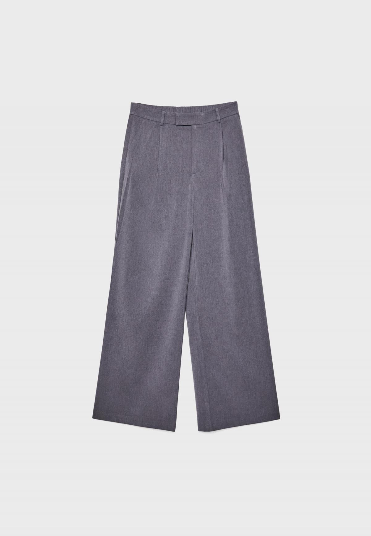 스트라디바리우스 와이드핏 미드라이즈 슬랙스 팬츠 4591/818 DARK GREY - 상세 이미지 2
