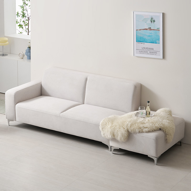 e스마트 에어리 아쿠아텍스 3인용 패브릭 쇼파 스툴포함