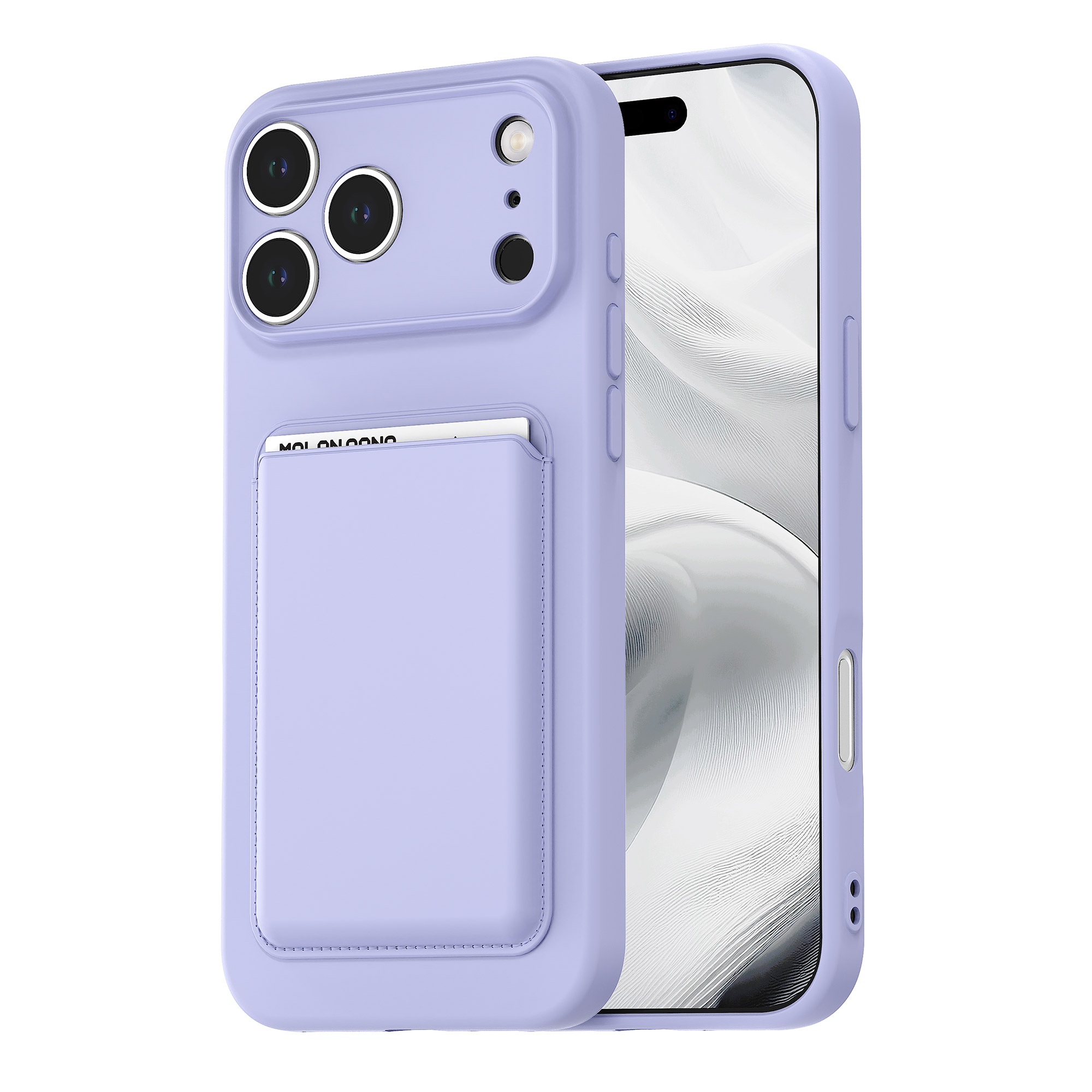 아이폰 17 프로 맥스 에어 팬시 카드 포켓 젤리 케이스 라벤더