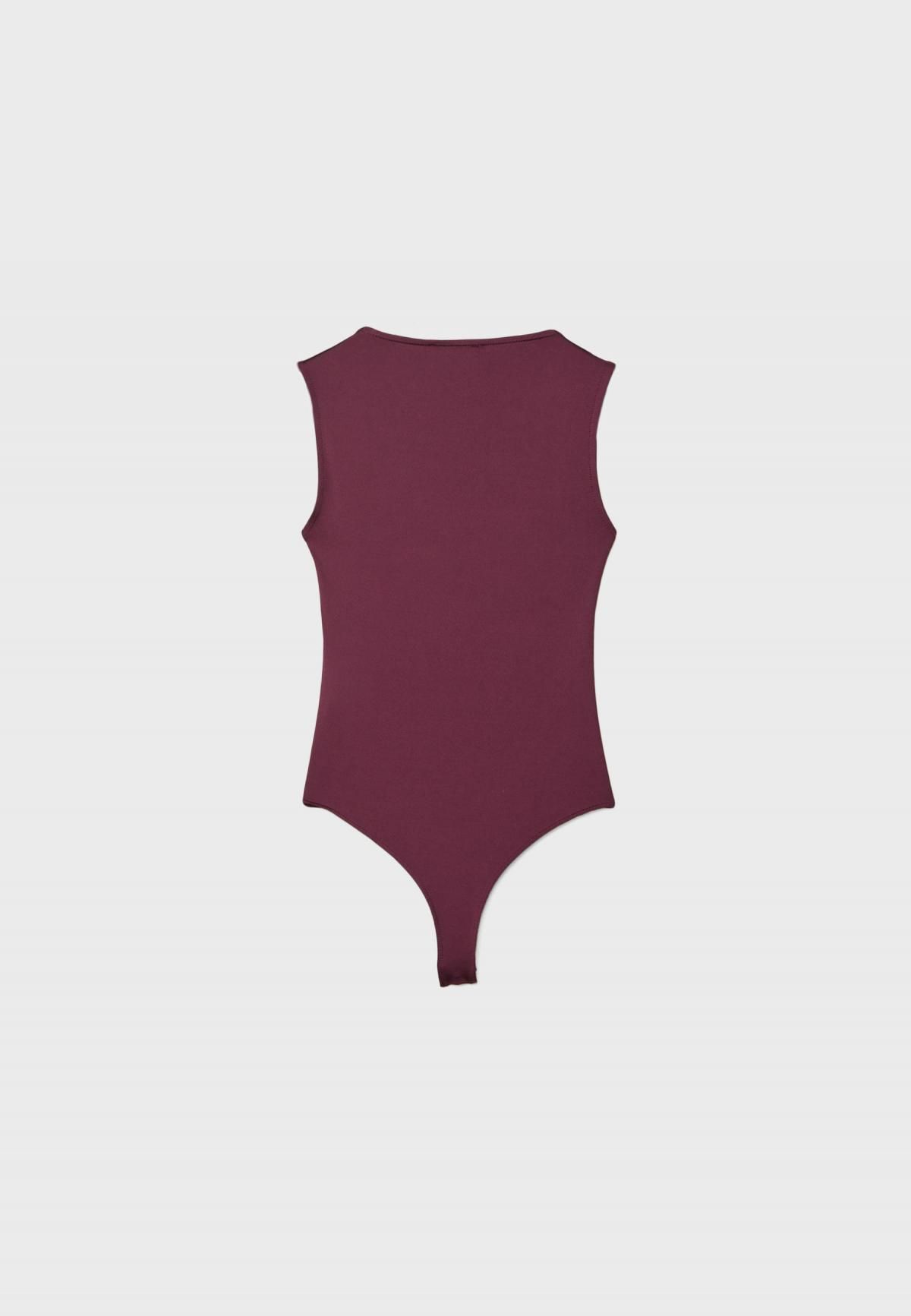 스트라디바리우스 테크니컬 폴리아미드 스퀘어넥 바디수트 2690/637 AUBERGINE - 상세 이미지 2