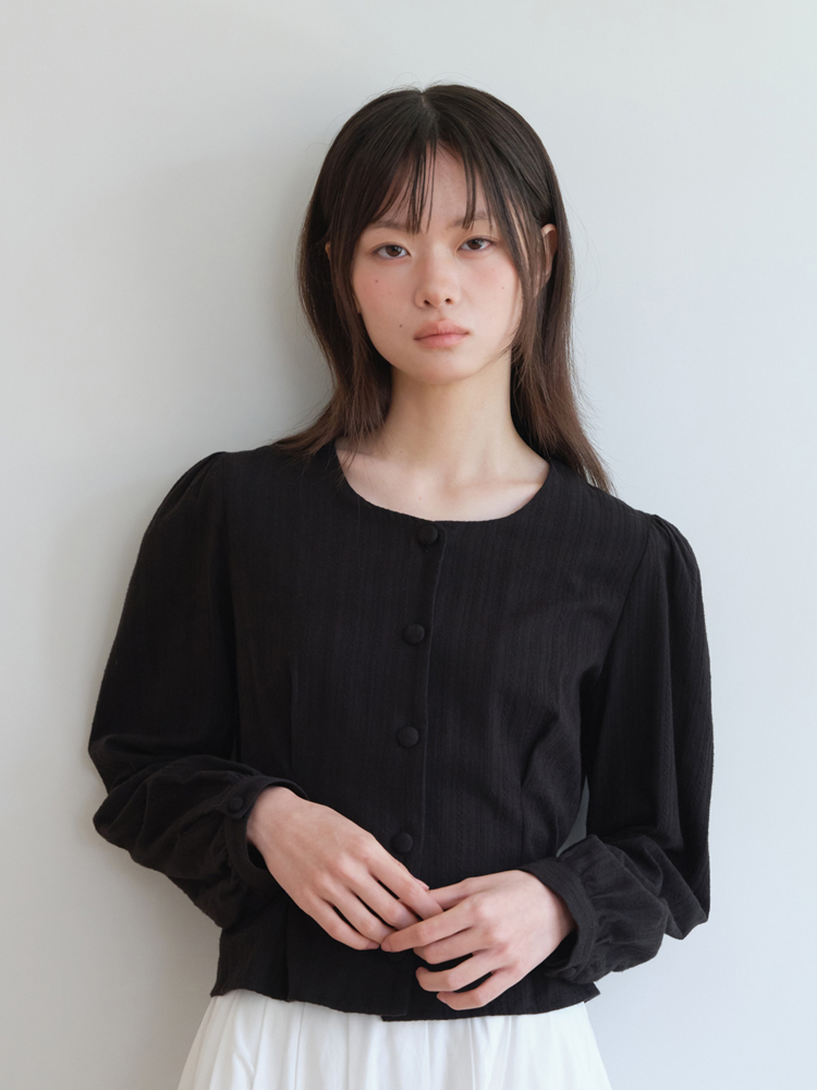 [엽페] 턱 라인 소프트 셔츠 블랙 - 상세 이미지 3