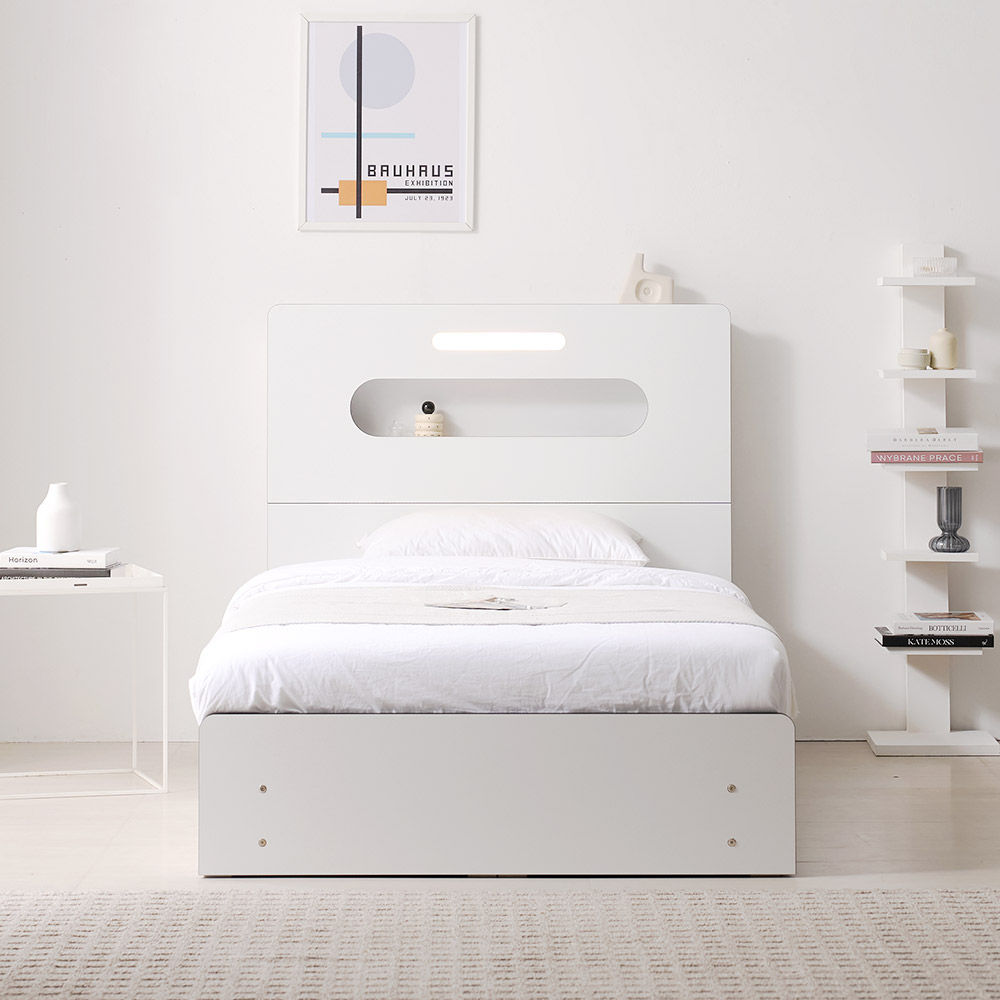 스위티 블랙라인 LED 호텔형 퀸사이즈 수납 침대 Q