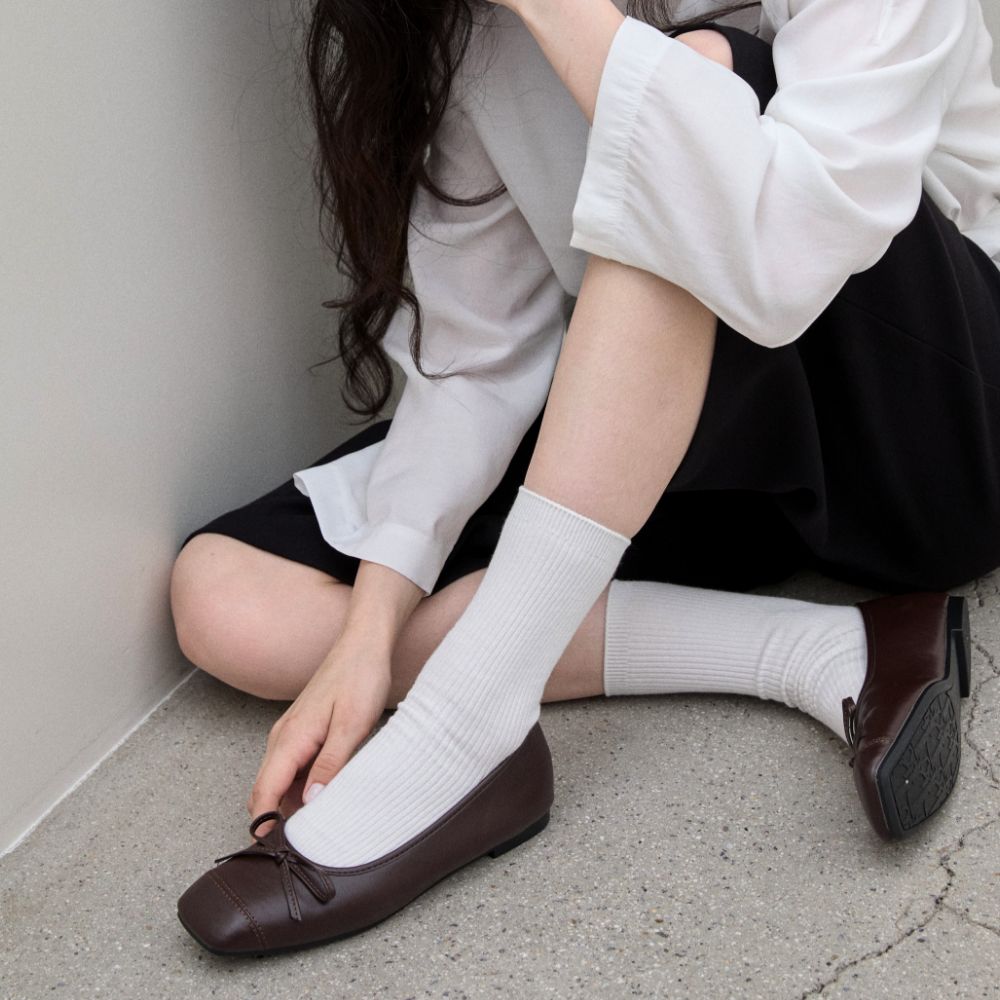 스퍼 레이브 리본 플랫슈즈 브라운 1.5cm -UA9037BR - 상세 이미지 5
