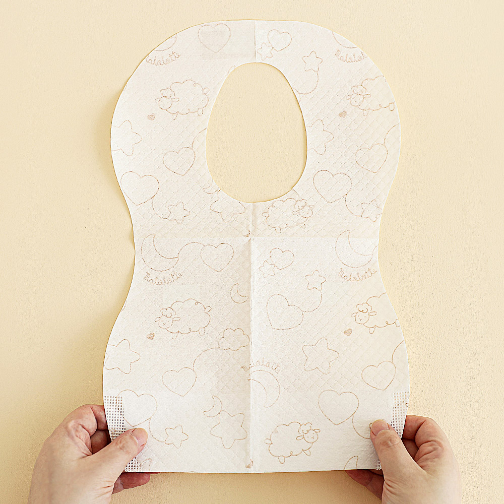 마롤로뜨 일회용 아기 방수턱받이 자기주도 이유식 침받이 개별포장 60매 (20매x3박스)