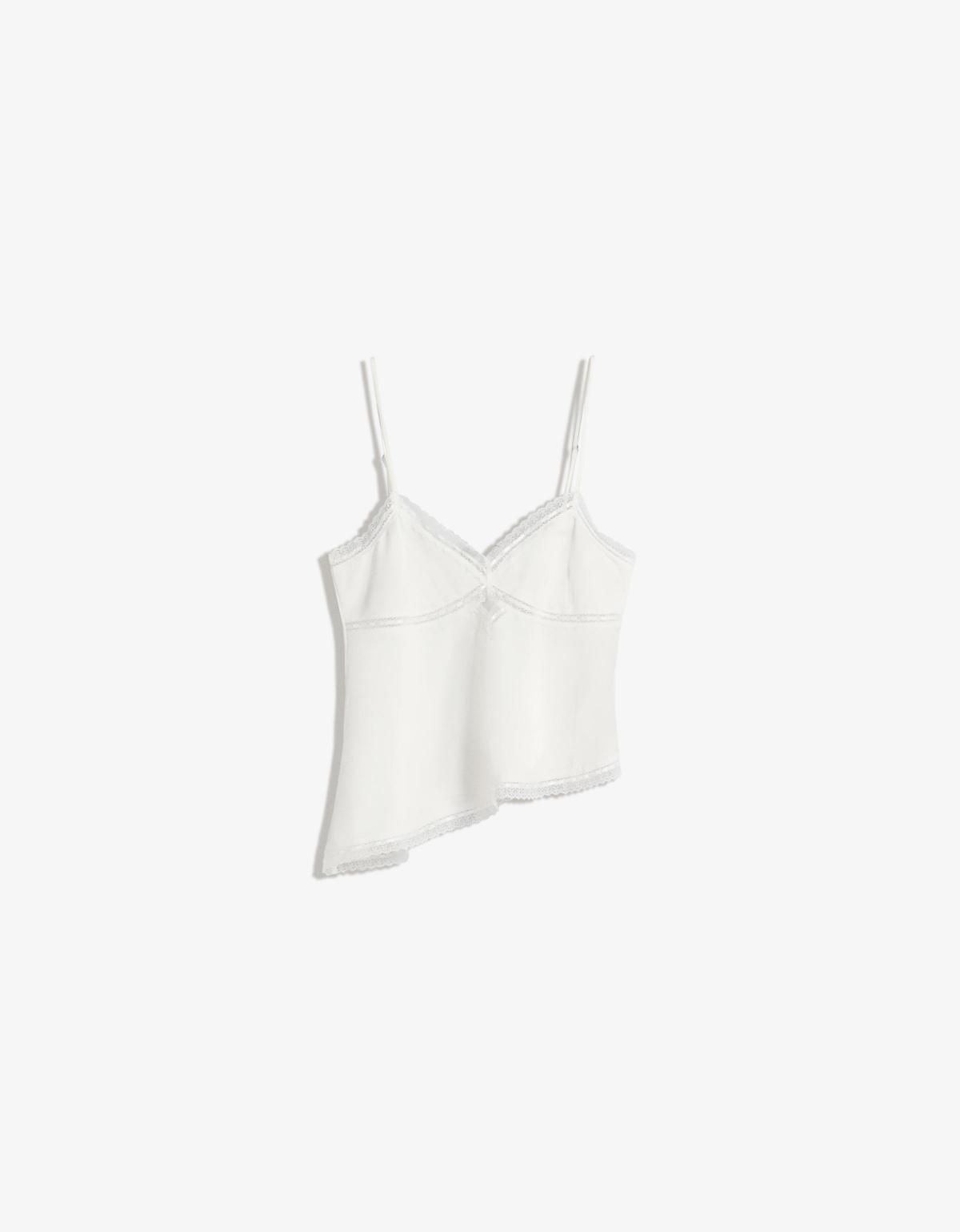버쉬카 테크니컬 스트랩 자카드 민소매 탑 8773/028 WHITE - 상품 이미지
