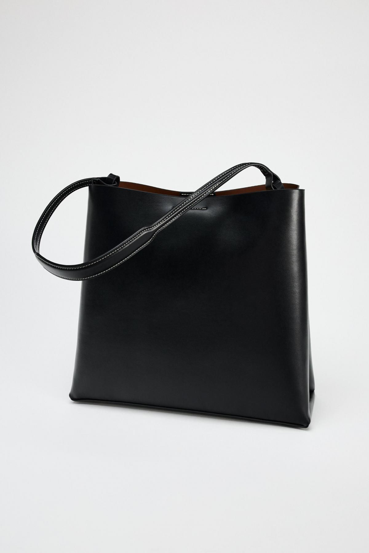 자라 블랙 미니멀 베이직 버킷백 6009/510 BLACK - 상세 이미지 4