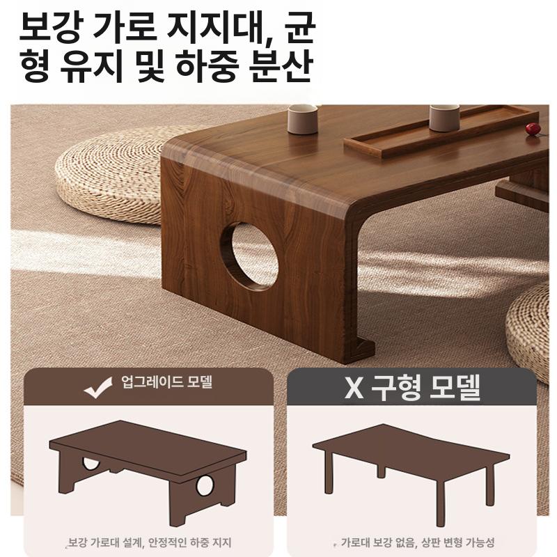오동나무 일본식 티테이블 좌식 낮은 거실 우드 다다미 커피 전실목 조립불필요 길이 50 40 A 전체 조립 - 상세 이미지 2