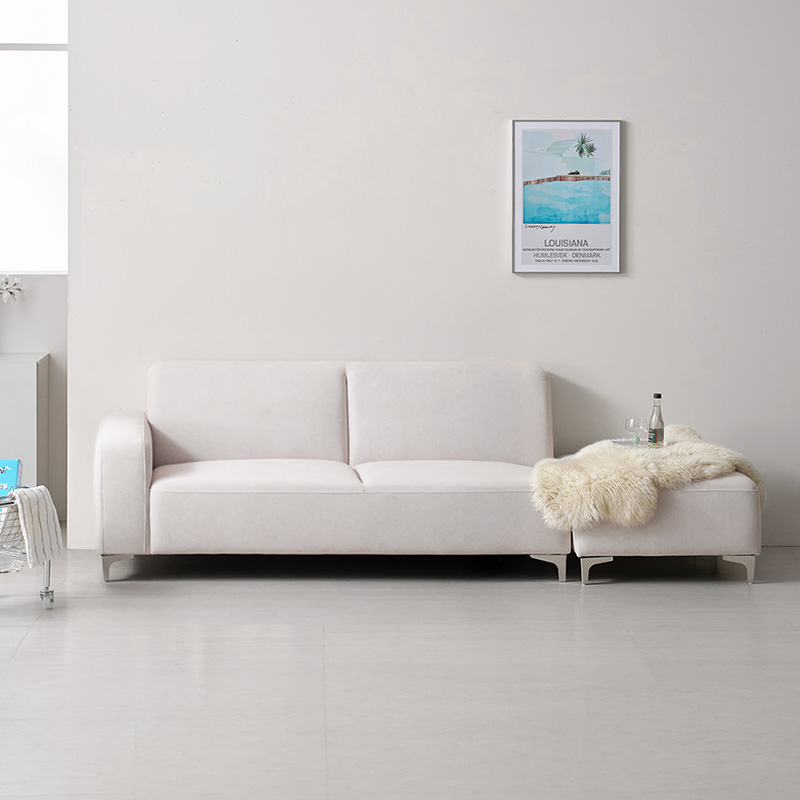 e스마트 에어리 아쿠아텍스 3인용 패브릭 쇼파 스툴포함