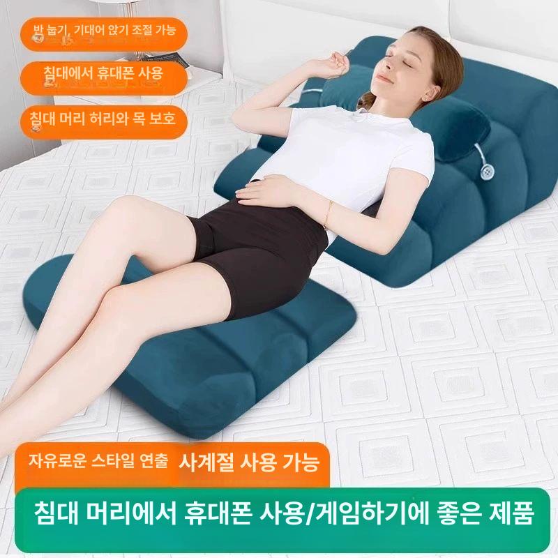 역류성식도염베개 노인 등받이베개 삼각형 경사 기울어진 부드러운 패딩 베개.블루 소형 - 상세 이미지 4