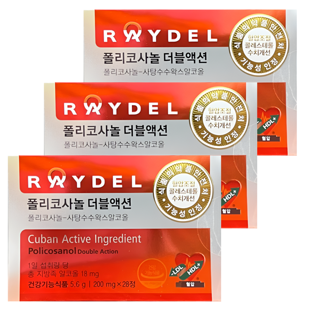 레이델 폴리코사놀 더블액션 쿠바산 HDL LDL 28정X3박스