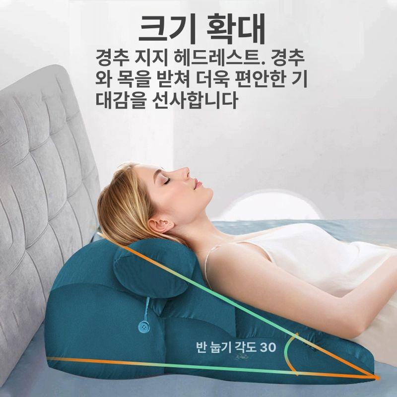역류성식도염베개 노인 등받이베개 삼각형 경사 기울어진 부드러운 패딩 베개.블루 소형 - 상세 이미지 3