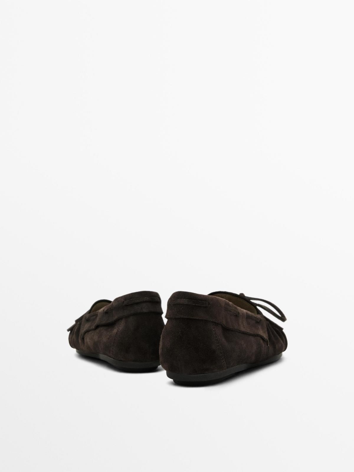마시모두띠 프리미엄 스웨이드 소가죽 컴포트 리본 로퍼 1543/650 BROWN - 상세 이미지 5