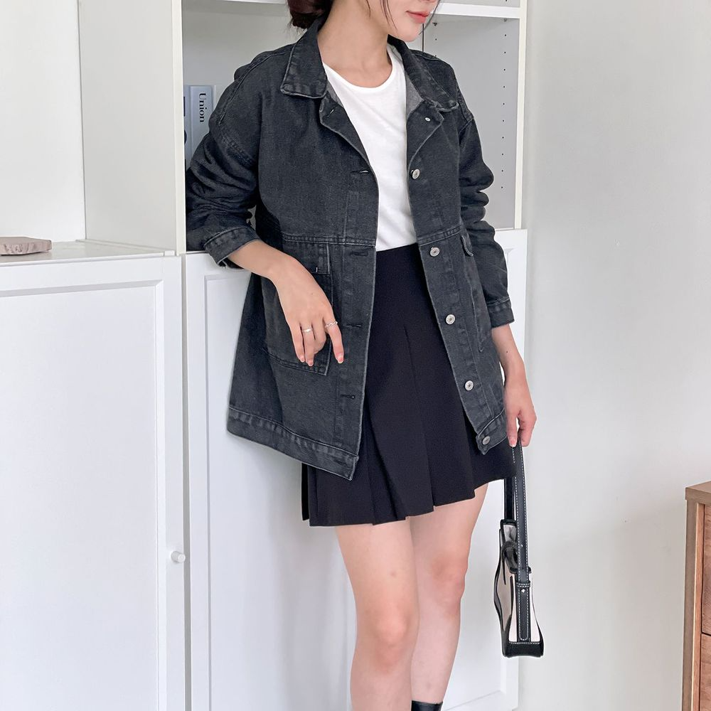카라포켓 데일리 청카바 아우터 빅사이즈데님자켓 - 상세 이미지 5