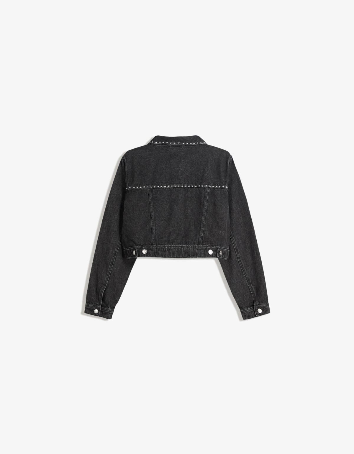 버쉬카 스터드 크롭 데님 재킷 6596/156 BLACK - 상세 이미지 2